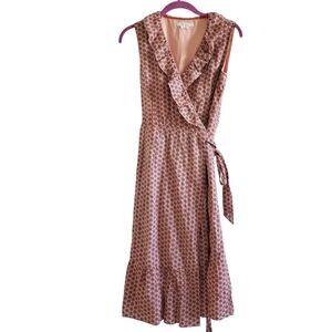 Boden Nancy 100% Linen Wrap Midi Wrap Dress